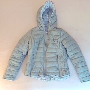 Sage Green Fleece Lined Women’s Puffer Jacket